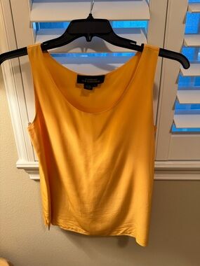 Nordstrom’s Classiques Sleeveless Scoop Neck Shell Top - Golden Yellow Silk